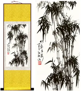 Bambus slikarstvo Chiense znakov in Cvet slikarstvo Home Office Dekoracijo Kitajski poiščite paintingPrinted slikarstvo