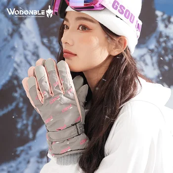 Zimske smučarske rokavice plus žamet toplo in windproof rokavice ženske mode outdoor športe rokavice, planinarjenje, jahanje rokavice