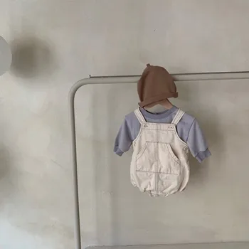 Korejski Malčke Baby Bodysuits Dekleta Traper Romper Baby Bodysuits Fantje, Oblačila Brez Rokavov Otroci Jumpsuits Otroci Traper Romper