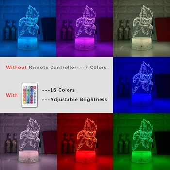 Najnovejše 3D LED Nočna Lučka Dejanje Slika 7 Barve Dotik Optične Iluzije, namizne Svetilke Doma Dekoracijo Modela Lučka Darila Dropshipping
