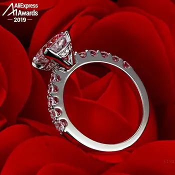 8*10 mm S925 Fine Nakit sterling srebrni prstan Lab-ustvarili diamond Karat 4Cs poroko predlog sanje