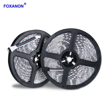 Foxanon RGB LED Trak Svetlobe SMD 5050 5M 300LED DC12V Prilagodljive Luči RGBW RGBWW Led Trak Diod Trak Za Dnevni Sobi Doma Dekor