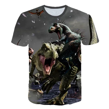 Poletje popolnoma Novi Otroci T-shirt živali dinozaver 3D Fantje/dekle T-shirt Otroci Kratek Rokav T-majice Priložnostne Baby Vrhovi Oblačila