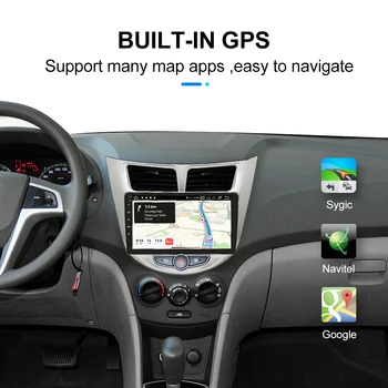 Android 10.0 Avto Multimedijski Predvajalnik Hyundai Solaris Naglas Verna 2010-2016 Autoradio GPS Navigacija Kamera, WIFI IPS Zaslon