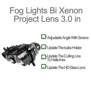 ROYALIN Nastavljiv meglenke H11 Projektor Bixenon Bifocal Svetilke Objektiv Za Toyota Corolla Peugeot Citroen Prius D2S D2H Žarnica DIY
