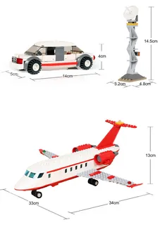 334Pcs Mesto Letalo Air Avtobus Letalo Model Avion gradniki Določa Tehnika Številke DIY Opeke Kit Izobraževalne Igrače za Otroke