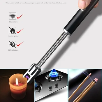 360 Rotacijski USB za polnjenje cigaretni Vžigalniki Dolgo Kuhinja Elektronske Cigarete Windproof Plazme Električni Novost Lažji LOKA