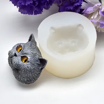 Mačka Glave Silikonsko Plesni 3D Obliki Žele Kalup Za Fondat Milo Sugarcraft Torto Dekoracijo