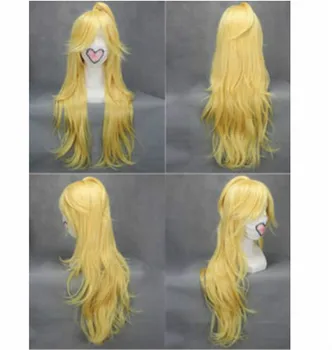Hlačne in Naselitve z Garterbelt-Hlačne Rumena Blondinka Anime Cosplay lasulja+ Lasuljo Skp