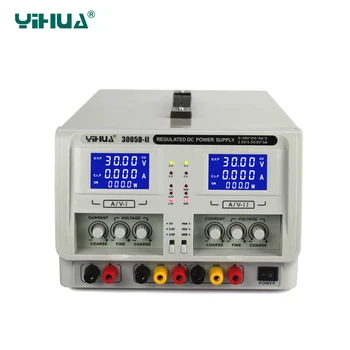 YIHUA 3005D-II Dual Channel Proizvodnje Reguliran DC Napajanje Spremenljivka 0-30V 0-5A Nastavljiv Napetostjo