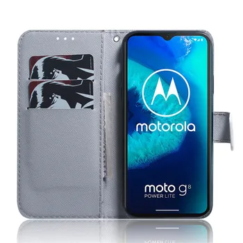 Za Funda Motorola Moto G8 Igrajo Primeru Moto G8 Plus Usnje Primeru Telefon na sFor Moto G 8 Igrajo Plus G8 Moč Lite Pokrovček Par