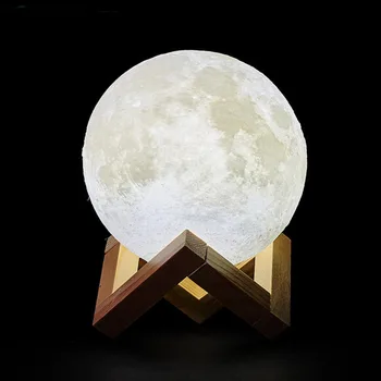 Dropship 3D Tiskanja za ponovno Polnjenje Luna Svetilka, LED Svetloba Night Ustvarjalni Dotik Stikala Luna Svetlobe, Spalnica Dekoracijo Darilo za Rojstni dan