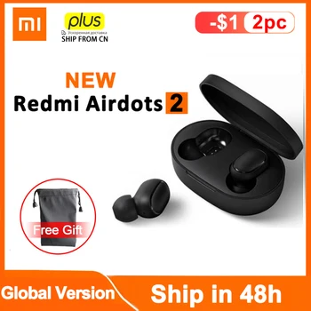 NOVI Originalni Xiaomi Redmi Airdots 2 TWS Bluetooth Slušalke Stereo bas BT 5.0 Eeadphones Z Mikrofonom za Prostoročno Čepkov AI Nadzor