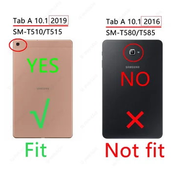 Za Samsung GALAXY Tab 10.1 2019 primeru SM - T510 T515 Oklep primeru Tablet TPU+PC Shockproof Stojalo Pokrov za T510+pisalo+Film