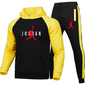 Jordan 23 2020 Mens Določa Kapuco+Hlače Jesensko Zimske Moške Hooded Majica Flis Pulover S Kapuco Sopihanje Sklop 2 Kos Obleke Ulične Hoody