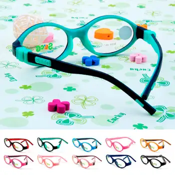 SECG Srčkan Krog Otroci Očal Okvir Silikona Optični Kratkovidnost Snemljivo Trdno Prožno, Mehko Otrok Očala Očala Očala