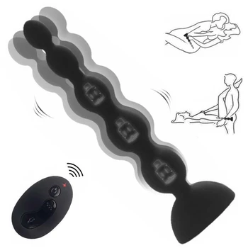 Vibracijska Analne Kroglice Z Daljinskim Upravljalnikom Prostate Massager Z 10 Vibracijska Analni Usposabljanje Butt Plug Vibrator Adult Sex Igrače