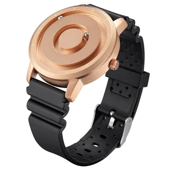 Ustvarjalne Gledati popolnoma Črne Magnetni Žogo Watch Izbiranje Kovinski Večnacionalnih Gledati Moške Mode Gume Priložnostne Najboljši Ure Moški Reloj