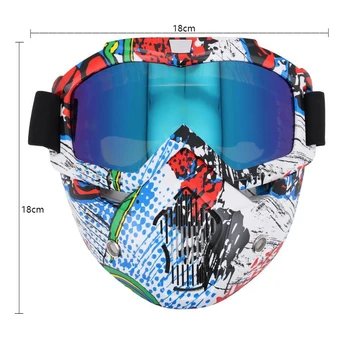 Motoristična Očala Off-Road Motobike, Čelada, zaščitna Očala, Snemljiv Modularni Masko za Vintage Open Face Čelado Smučarskih Snowboard Očala
