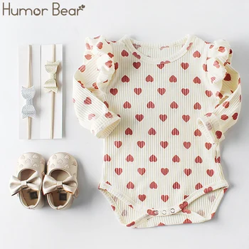 Humor Medved 2020 Moda Baby Bodysuit Dekle Oblačila Romper Malčke Baby Love Gumb Bombaž Dolg Rokav Plezanje Bo Ustrezala Jumpsuit