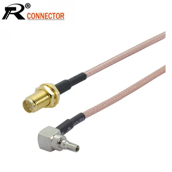2PCS RP SMA Ženski CRC9 Moški pravim Kotom RF kabel RG316 Kika 15 CM 6 cm za HUAWEI modema 3G