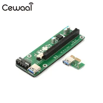 CEWAAL Modra PCI-E PCIE Express grafična Kartica 1X Do 16X USB Podaljšek Adapter Odcepa Proti Požaru Podaljšanje Linij za Bitcoin Litecoin