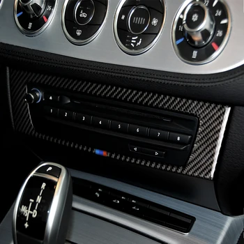 Ogljikovih Vlaken Avto Dodatki Prestavna Nalepko CD Nadzorna Plošča Pokrov, Okvir Trim Nalepke za BMW Z4 E85 E89 Serije 2009-