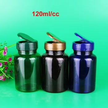 120ML Modra/Zelena/Rjava Plastičnih Prenosnih Medicine Tablete Paket, 120cc Priročno Prazne Tablete/Kapsule ponovno napolniti Steklenico