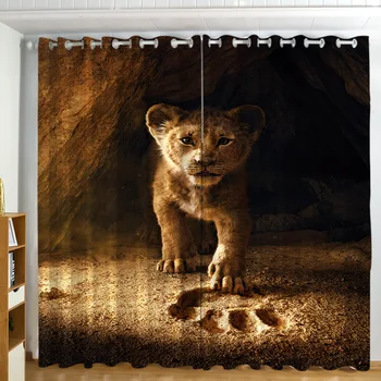 Disney risanke zavese levji kralj darilo zavese po meri, zavese za dnevno sobo blackout zavese rideaux pour le salon