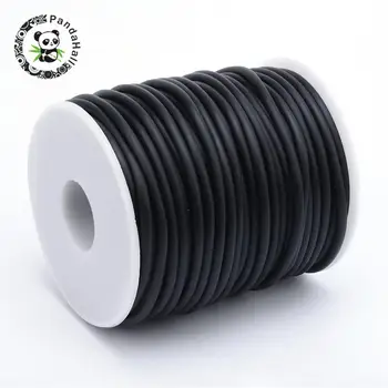 Solid Black PVC Cevna Gume Kabel Ni Luknjo Nakit Ugotovitve za DIY 2 mm 3 mm 4 mm 5 mm približno 10-30 m/roll