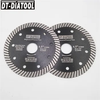 DT-DIATOOL 2pcs 4/4.5/5 cm Diamond Vroče Stisnjene Super Tanek Turbo žage za rezanje disk Ploščice, marmor Granit Brušenje kolo
