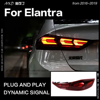 AKD Avto Styling Rep Lučka za Hyundai Elantra LED Rep Svetlobe 2017-2019 Elantra DRL Dinamičnih Signalov Zavore Povratne auto Dodatki