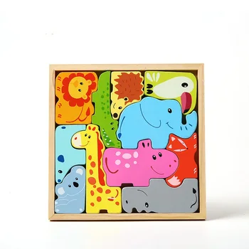 Otroci Montessori Materialov, 3D Uganke Živali Pameten Odbor Montessori Izobraževalne Lesene Igrače Za Otroke juguetes montessori