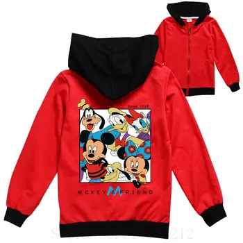 Disney Mickey Minnie Baby Otroci Hoodies Dolg Rokav Plašč Fantje Dekleta Športna Majica Otroci Priložnostne Modnih Oblačil 2-16Years