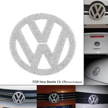 134mm Diamond Bling Nosorogovo Spredaj Emblem Značko Kritje Nalepke Dekor za VW Volkswagen passat 2013-2019