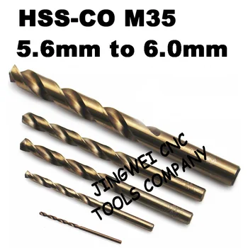 HSS kobalt M35 twist drill bit 5.6 mm, za 5,7 mm, 5.8 mm, za 5,9 mm, 6,0 mm za inox