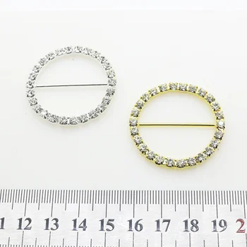 Moda Krog hebillas de Kovinski 10pcs/lote 37 mm cristal hebillas par DIY poroko de cintay oblačila accesorios de decoración