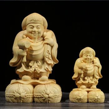 6 CM/10 CM Šimšir Kip Lesa Buda CraftHome Dekor Feng Shui Urad Dekoracijo Kiparstvo Japonski Bog Bogastva, Mahakala
