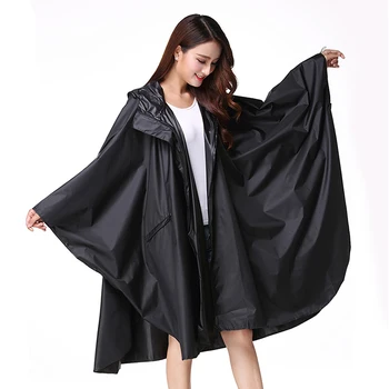 Yuding Black Abrigo Mujer Moda Hooded Ženske\moški Plašč na Prostem Dež Poncho Nepremočljiva Dež Plašč Unisex Odraslih Rainwear