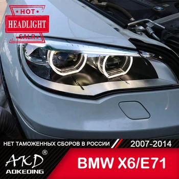 Za Avtomobil BMW X6 E71 Glavo Svetilka 2007-2013 Avto Opremo meglenke Dan Teče Luči DRL H7 LED Bi Xenon Žarnica BMW X5 E72 Žarometi