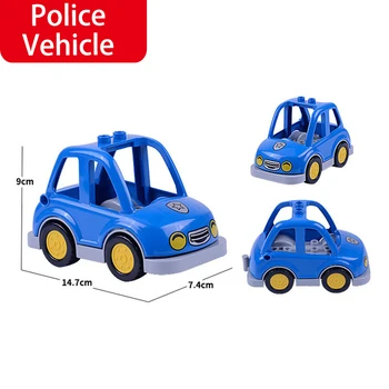 Duplo Tehnika Policijskih Vozil, Modra Model Velik obseg Izobraževanja Igrače Za Otroke Darila DIY Združljiv Duploed Mesto gradniki