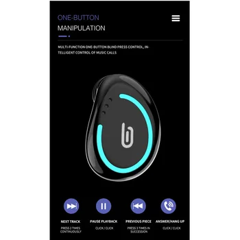 Mini Brezžična Bluetooth 5.0 Eno Slušalke z Mobilno Polnjenje Bin Šport Čepkov Slušalke z Mikrofonom za Iphone Xiaomi Nepremočljiva