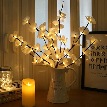 20leds 73 cm Led Simulacije Orhideja Veje Luči Drevo namizne Svetilke LED Veje Vrbe luči Za Xmas Party Poročno Dekoracijo Doma