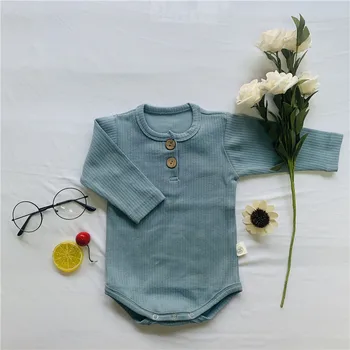 Newborn Baby Girl Boy Oblačila Za Malčke Belušno Baby Bodysuits Otroci Long Sleeve Solid Color Jumpsuit Obleko Otrok Pantyhose Oblačila