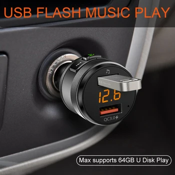 Bluetooth 5.0 FM Oddajnik Avtomobilski Stereo sistem Auto QC3.0 Polnilec za Radijsko Brezžično Prostoročno MP3 Predvajalnik Dvojno USB Hitro Polnilnik Dodatki
