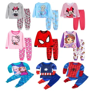 Otroške Pižame Pomlad Long Sleeve Majica+Hlače Šport Nastavite Risanka Spiderman Otrok Pižame Fant Dekle Otroka Pragovi Sleepwear 2-7T
