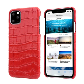 Za iPhone 11 Pristen Cowhide Usnje Nazaj Primeru iPhone 11 Pro Krokodil Kože Telefon Vrečko Primeru Slim Nazaj Kritje za iPhone 11 2019