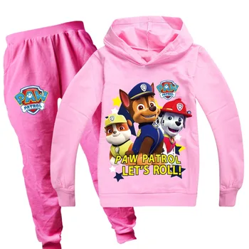 Šapa Patrol Dekliška Oblačila Baby Dolg Rokav Hoodies Majica +Hlače za Dekleta Pozimi Nastavite Obleke 2Pcs Dekleta Rojstni dan Oblačila, ki