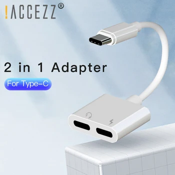 !ACCEZZ DAC USB Tip C Hitro Adapter Za Xiaomi Huawei 3.5 mm Jack za Slušalke Zvok Klica Aux Priključek Dvojno Tip-C Adapter