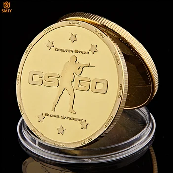 Streljanje Igra CS.POJDI Counter Strike Globalni Žaljivo pozlačeni Replika Kovinski Spominski Kovanec W/Razkošje Polje